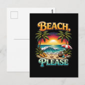 Carte Postale Plage, s'il vous plaît (Devant / Derrière)