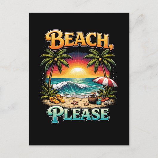 Carte Postale Plage, s'il vous plaît (Devant)
