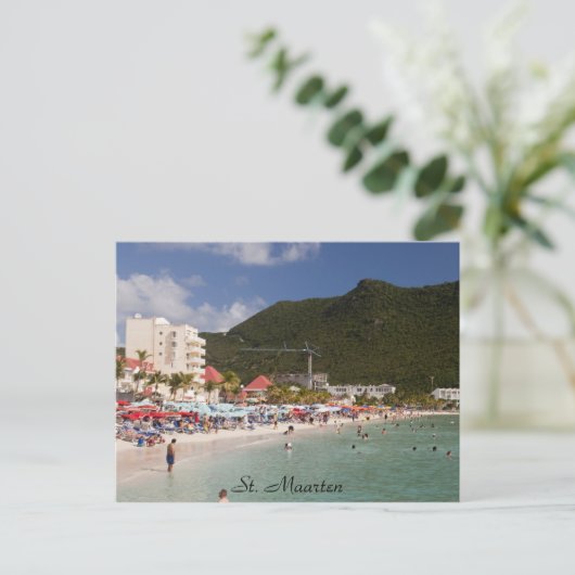 Carte Postale Plage St Maarten, St Maarten (Debout devant)