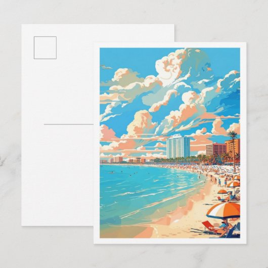Carte Postale Plage St Pete Floride Voyage Rétro (Devant / Derrière)