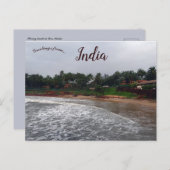 Carte Postale Plage Stormy à Goa en Inde (Devant / Derrière)