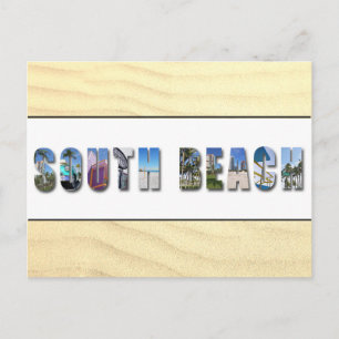 Carte Postale Plage Sud de Miami Floride Photo de Voyage