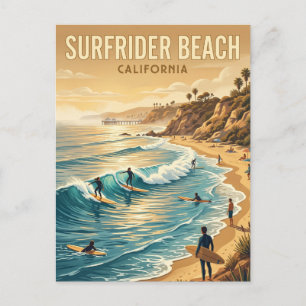 Carte Postale Plage Surfrider, Malibu Californie