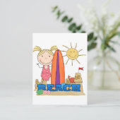 Carte Postale PLAGE - T-shirts et cadeaux Blond Girl (Debout devant)