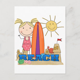 Carte Postale PLAGE - T-shirts et cadeaux Blond Girl