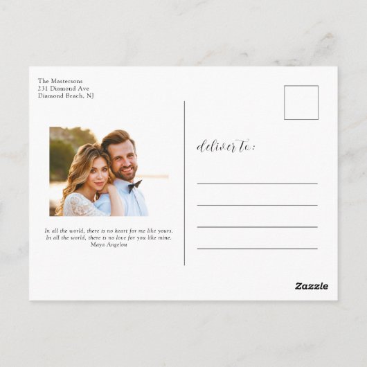 Carte Postale Plage Tropical Juste Marié Faire-part Mariage (Dos)