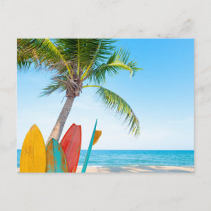 Carte Postale Plage Tropical Surfboard