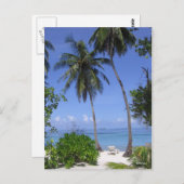 Carte Postale Plage tropicale (Devant / Derrière)