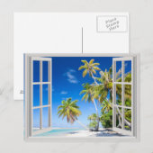 Carte Postale Plage tropicale (Devant / Derrière)