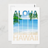 Carte Postale Plage tropicale des îles Aloha Hawaii (Devant / Derrière)