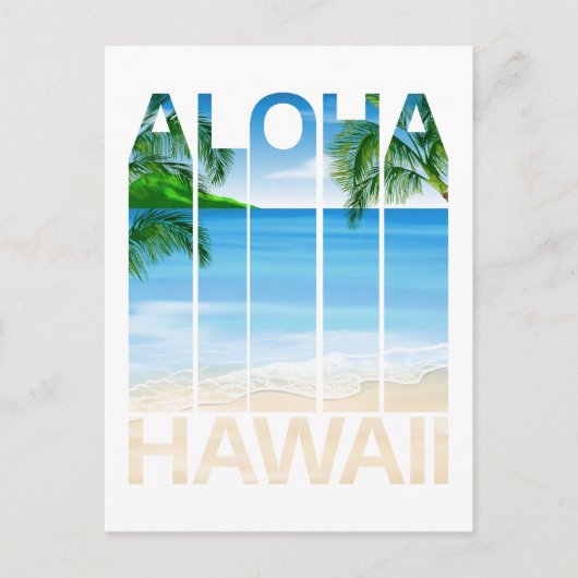 Carte Postale Plage tropicale des îles Aloha Hawaii (Devant)