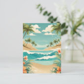 Carte Postale Plage tropicale et paysage océanique (Debout devant)