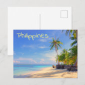 Carte Postale Plage tropicale Philippines Island Palm Paradise (Devant / Derrière)