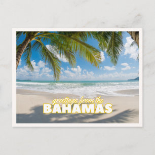Carte Postale Plage tropicale rétro vintage des Bahamas