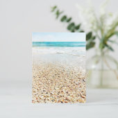Carte Postale Plage tropicale Sable Ocean Waves Sea Shells Flori (Debout devant)