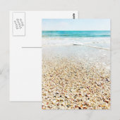 Carte Postale Plage tropicale Sable Ocean Waves Sea Shells Flori (Devant / Derrière)