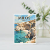 Carte Postale Plage Tsigrado Milos Grèce (Debout devant)