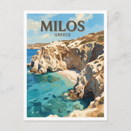 Carte Postale Plage Tsigrado Milos Grèce (Devant)