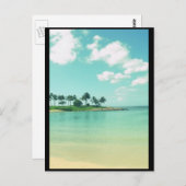 Carte Postale Plage Turquoise tranquille et sereine à Hawaii (Devant / Derrière)