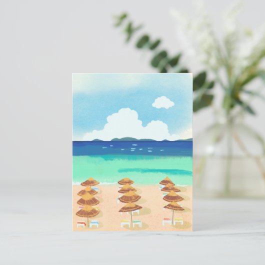 Carte Postale Plage vacances été (Debout devant)