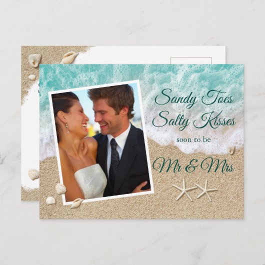 Carte Postale Plage Vagues Jortes de sable Salty Baisers Photo (Devant / Derrière)