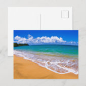 Carte Postale Plage Vide Et Eaux Bleues (Devant / Derrière)