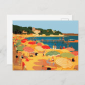 Carte Postale Plage vintage Côte d'Azur (Devant / Derrière)