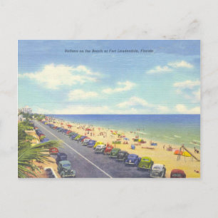 Carte Postale Plage vintage de Fort Lauderdale, Floride