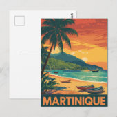 Carte Postale Plage vintage de Martinique (Devant / Derrière)