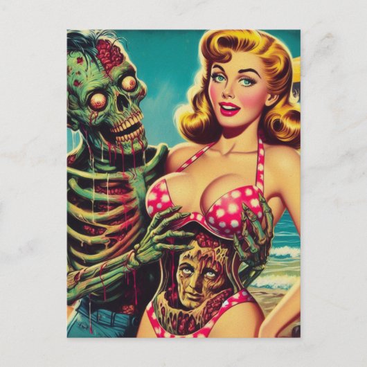 Carte Postale Plage Zombie fille (Devant)