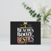 Carte Postale Plages Booze & Besties Coconut Tree été (Debout devant)