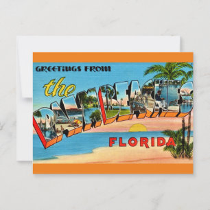 Carte Postale Plages de Palm Beach Floride vintage