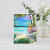 Carte Postale Plages tropicales avec leur sable blanc et cristal (Debout devant)