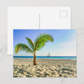 Carte Postale Plages tropicales | Bateau, Palmier, Aruba (Devant / Derrière)