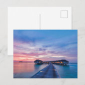 Carte Postale Plages tropicales | Bungalows Maldives (Devant / Derrière)