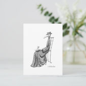 Carte Postale Plague Doctor avec chat assis sur une chaise Goth (Debout devant)