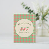 Carte Postale Plaid à base verte de Noël (Debout devant)
