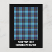 Carte Postale Plaid bleu tartan (Devant)