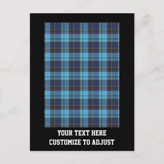 Carte Postale Plaid bleu tartan (Devant)