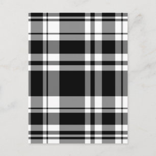 Carte Postale Plaid noir et blanc classique
