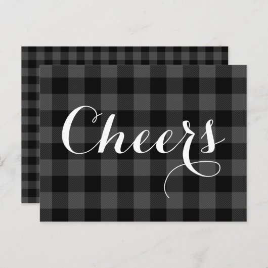 Carte Postale Plaid noir gris rustique - Bravo (Devant / Derrière)