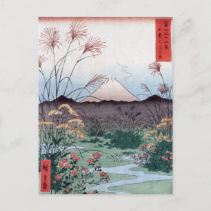 Carte Postale Plaine dans la province de Kai, Hiroshige Japon Mt