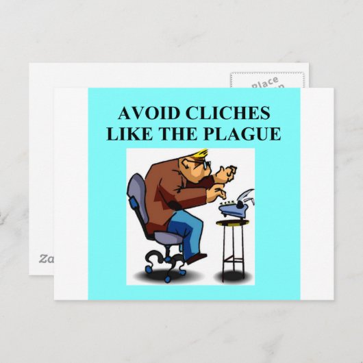 Carte Postale Plaisanterie de CLICHÉ pour des auteurs et des (Devant / Derrière)