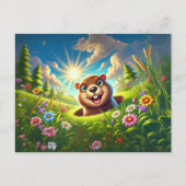 Carte Postale Plaisir de la marmotte printanière (Devant)