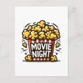 Carte Postale Plaisir de soirée cinéma Popcorn ludique (Devant)