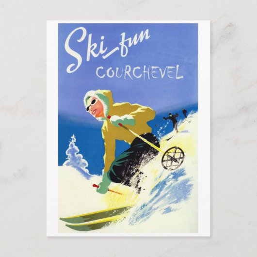 Carte Postale Plaisir du ski à Courcheval (Devant)