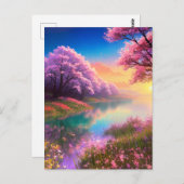 Carte Postale Plaisir floral au bord du lac (Devant / Derrière)