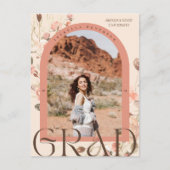 Carte Postale Plaisir Floral : Boho Chic Arch Frame Graduation (Devant)