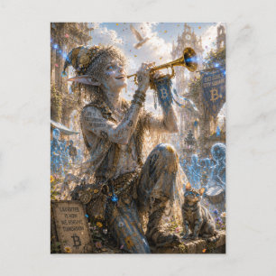 Carte Postale Plaisir Joyeux / Souffleur de Tuyau / Place de la