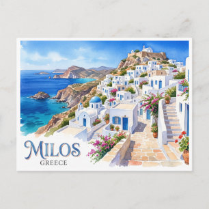 Carte Postale Plaka, Milos Grèce